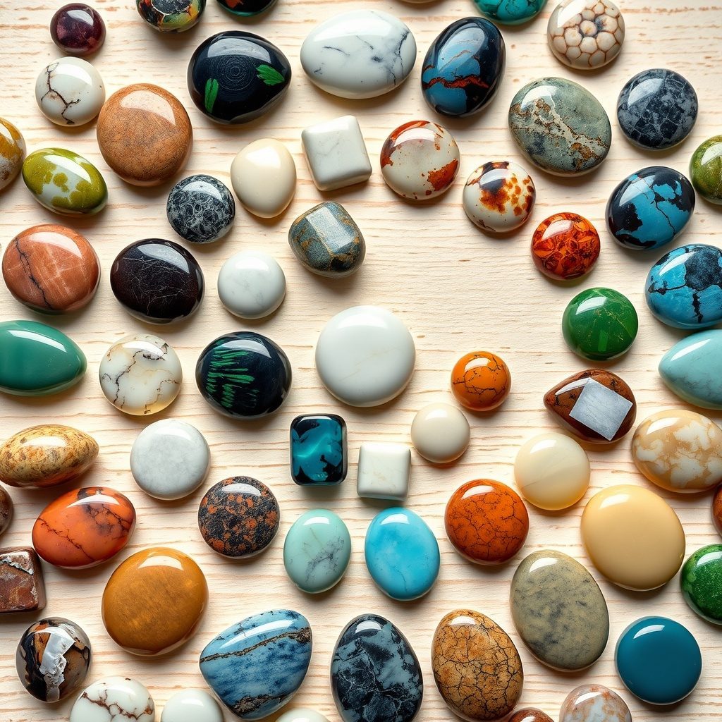 Beautiful decorative stones in a planter
