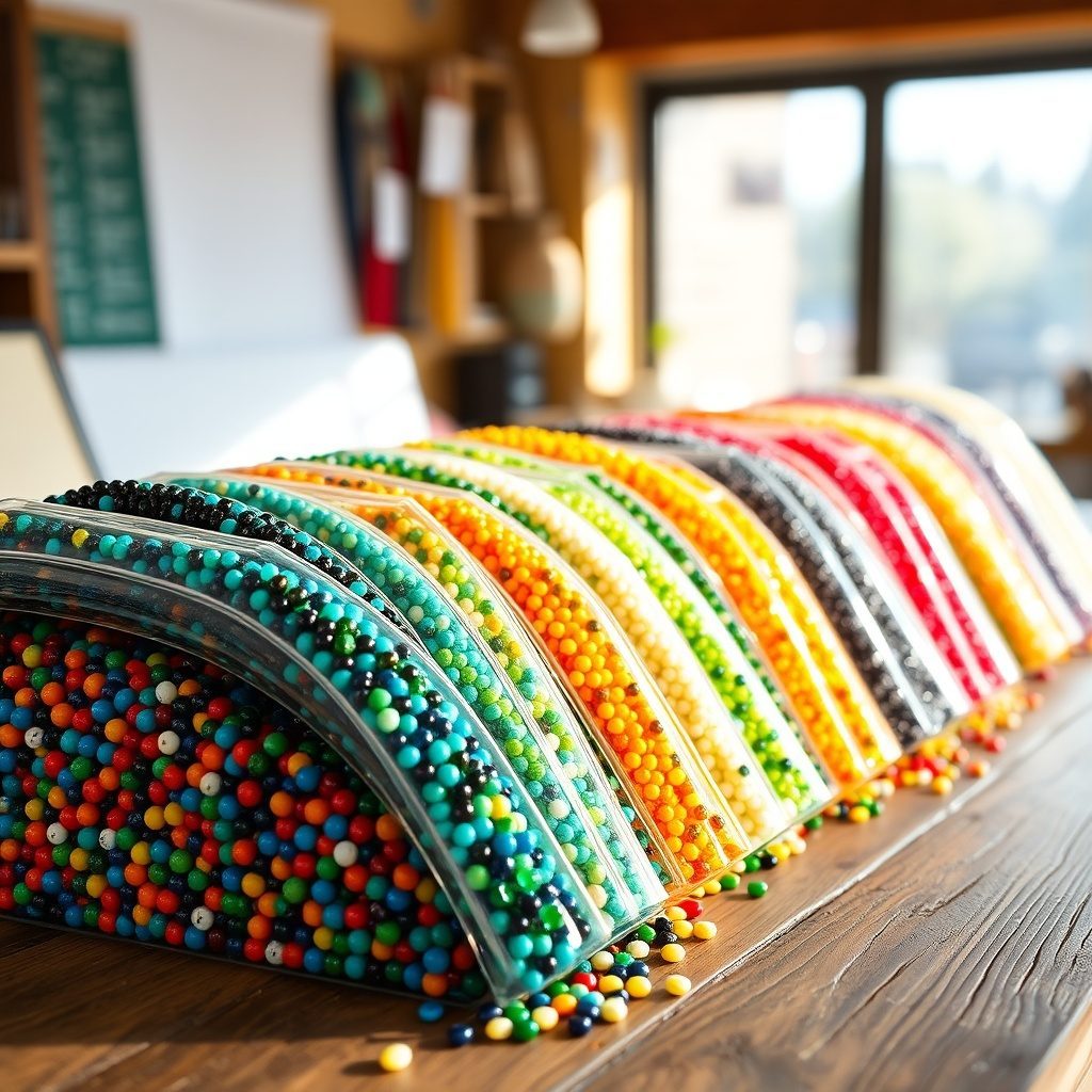 Colorful bead strands