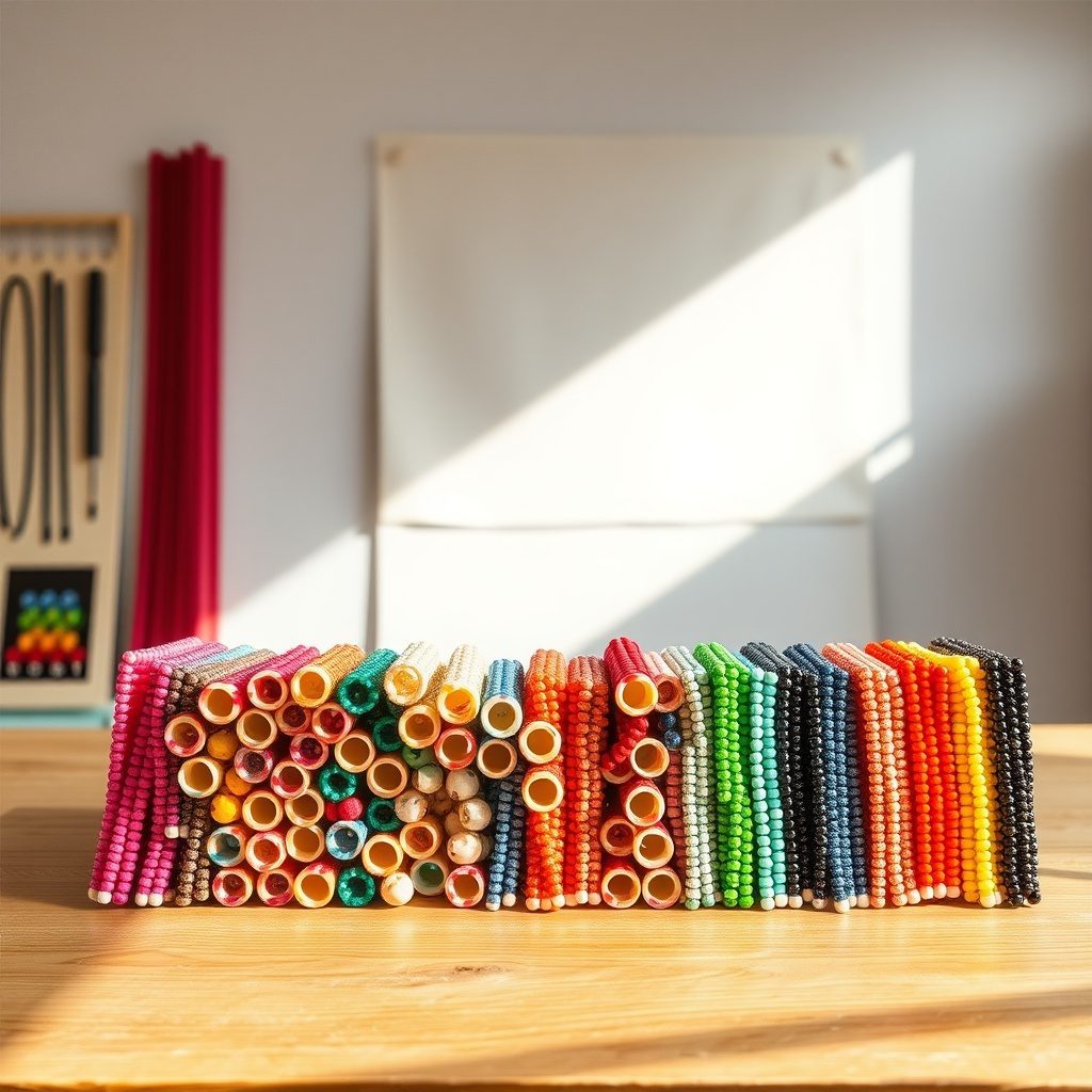 Colorful seed bead tubes