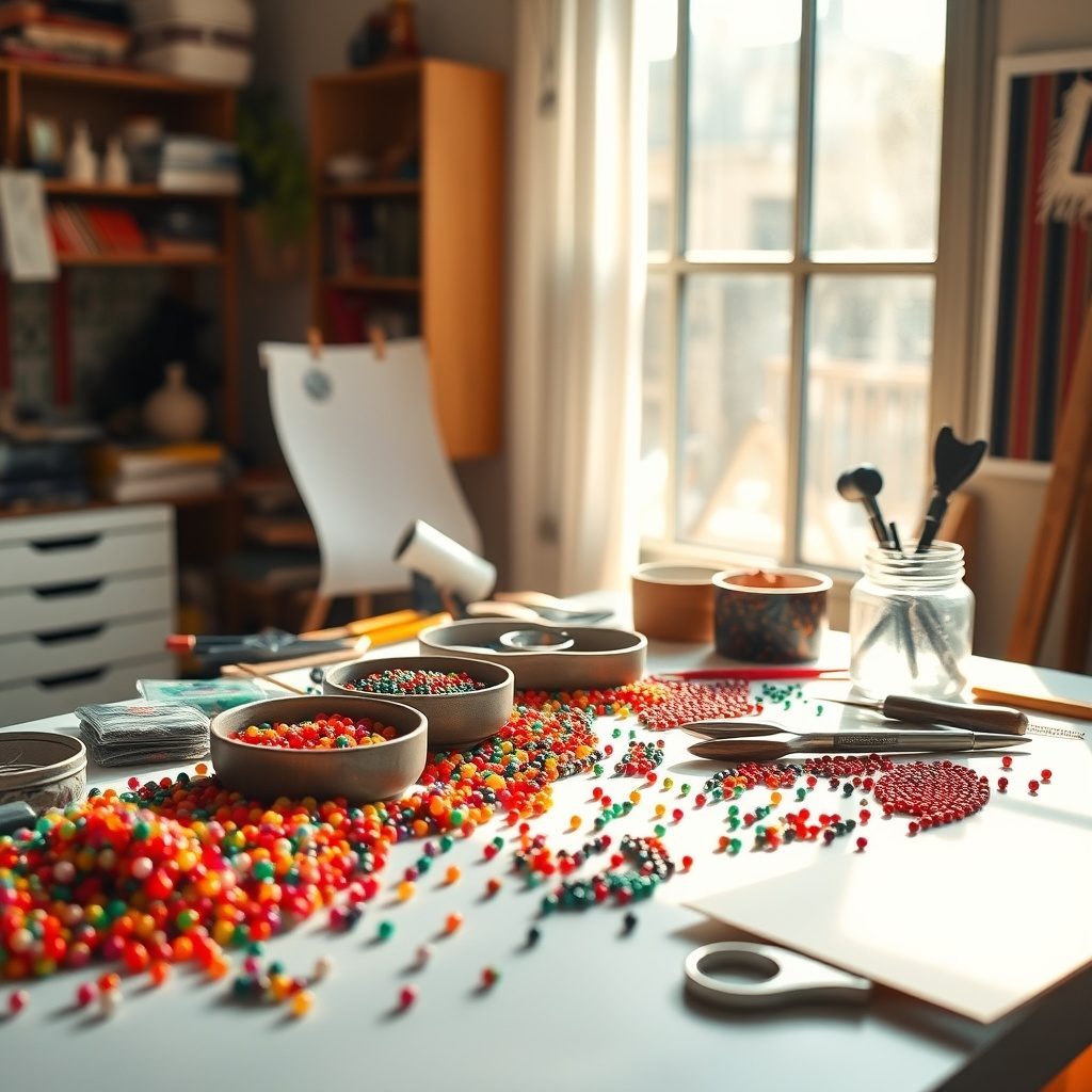 Mixed color seed beads