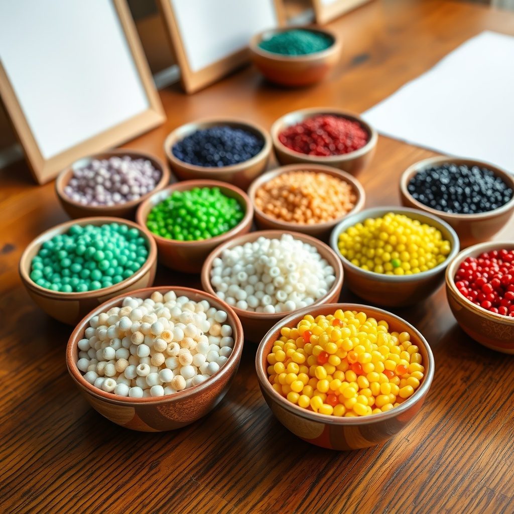 Assorted colorful beads