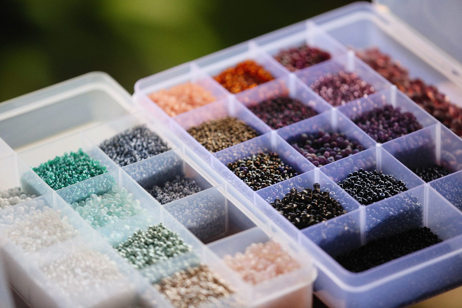 Colorful seed beads displayed beautifully
