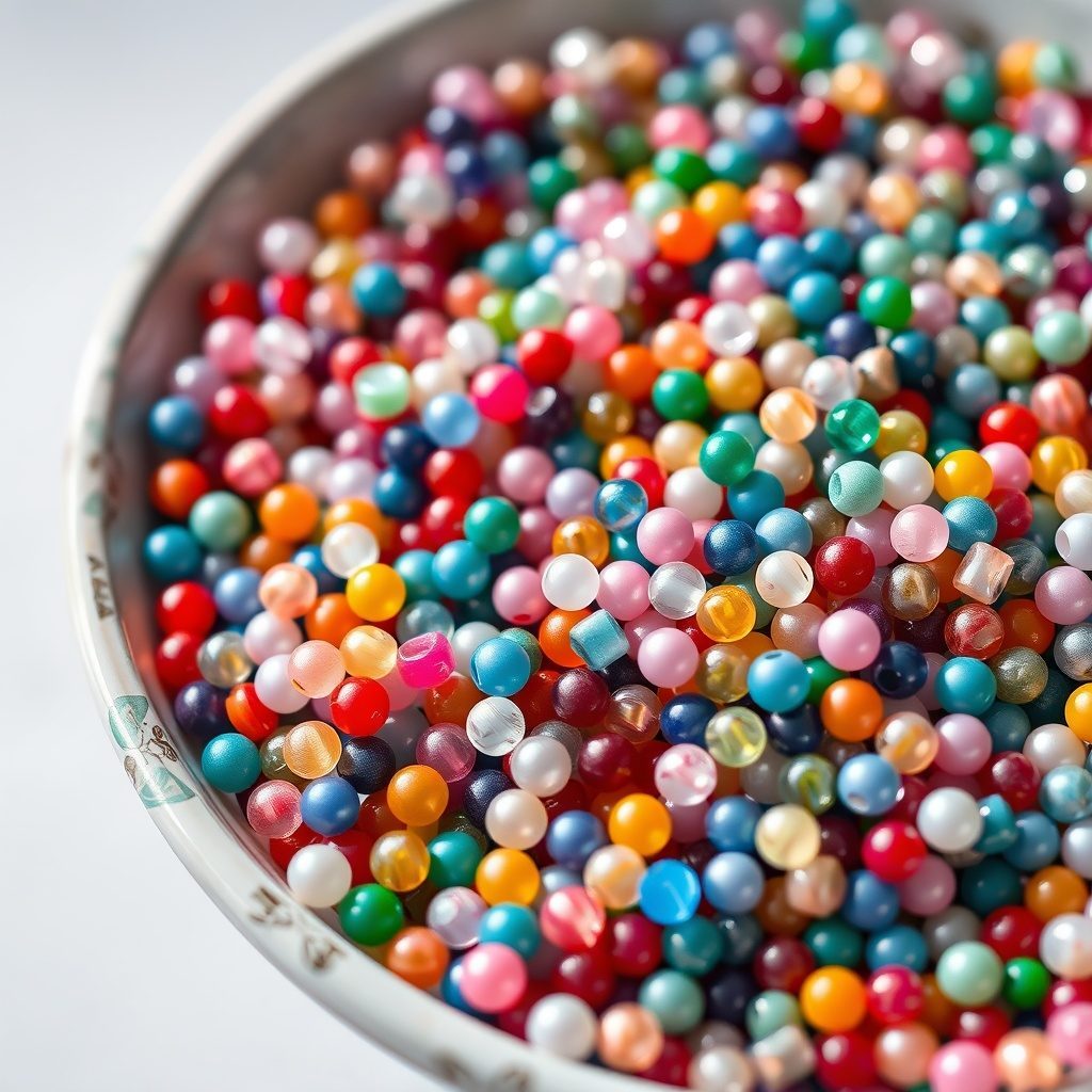 Colorful seed bead bowls