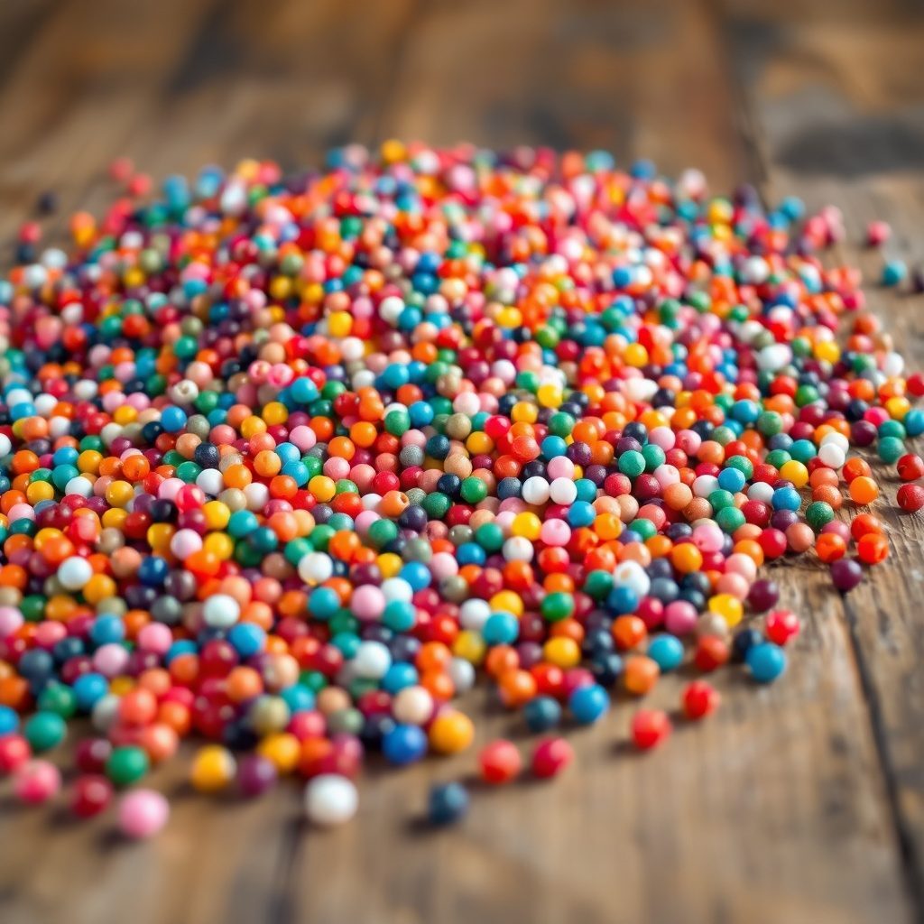 Colorful seed beads in bowls