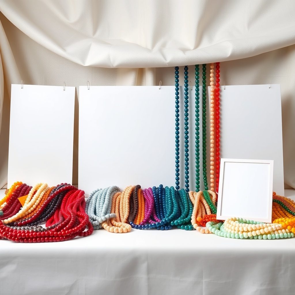 Colorful seed beads in bowls