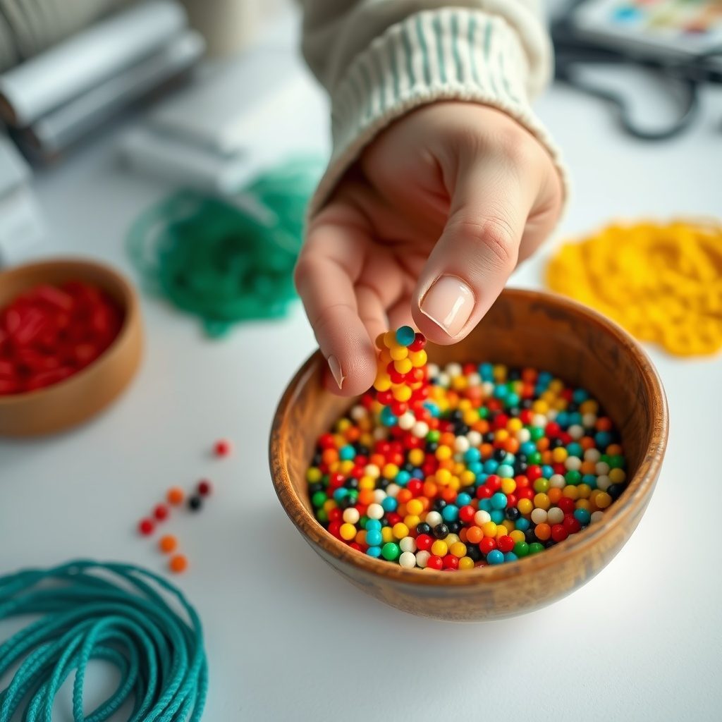 Workshop participants creating jewelry