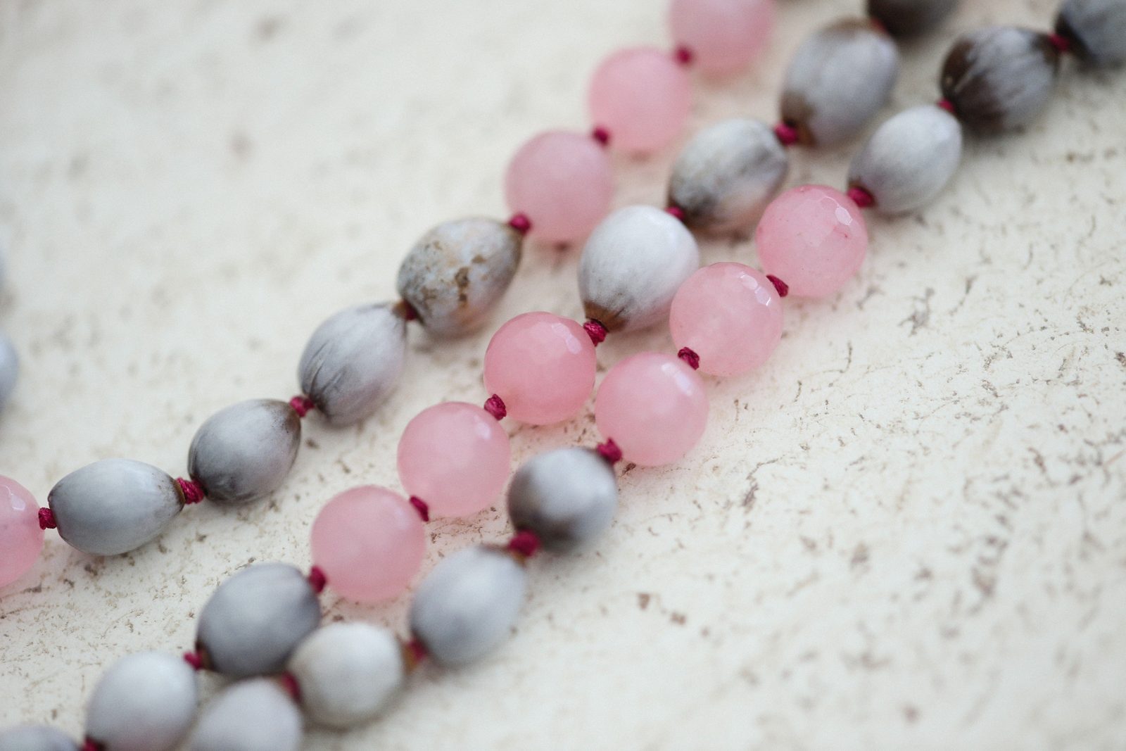 Bright red seed beads