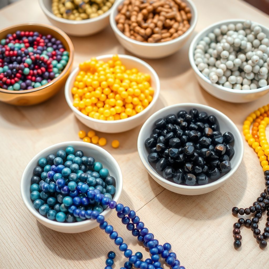 Variety of colorful seed bead packs